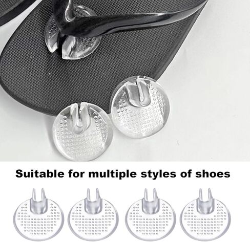 FUNHOKO 2 أزواج من واقيات أصابع الصندل المصنوعة من السيليكون، وسائد واقية من جل إصبع القدم، وسائد مضادة للانزلاق ومنع الألم بين أصابع القدم للصنادل الشفافة (4) in Kuwait