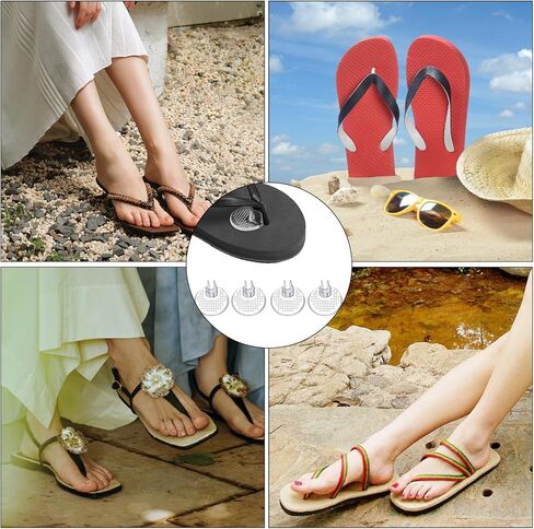 FUNHOKO 2 أزواج من واقيات أصابع الصندل المصنوعة من السيليكون، وسائد واقية من جل إصبع القدم، وسائد مضادة للانزلاق ومنع الألم بين أصابع القدم للصنادل الشفافة (4) in Kuwait