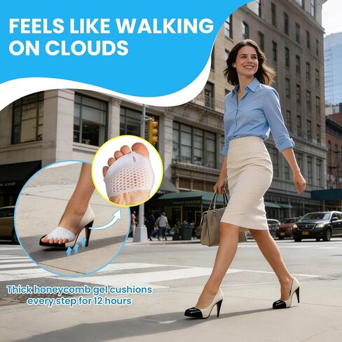 فواصل أصابع القدم وبطانات مشط القدم للنساء والرجال - 4 قطع فواصل جل لأصابع القدم، وسادة ناعمة لمقدمة القدم لتخفيف الألم، وألم مشط القدم، وورم مورتون العصبي، راحة طوال اليوم للمشي والوقوف لفترة طويلة in Kuwait