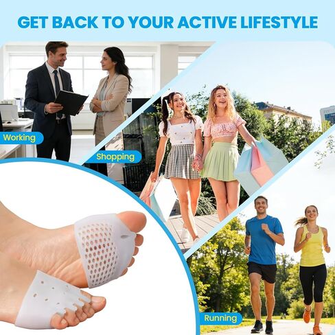 فواصل أصابع القدم وبطانات مشط القدم للنساء والرجال - 4 قطع فواصل جل لأصابع القدم، وسادة ناعمة لمقدمة القدم لتخفيف الألم، وألم مشط القدم، وورم مورتون العصبي، راحة طوال اليوم للمشي والوقوف لفترة طويلة in Kuwait