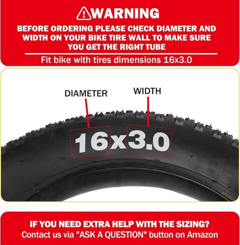 16x3.0 Inner Tube,with 90°Angled Valve Replacement for E-Bikes Electric Scooters Mopeds Kids Bikes Unicycles and Folding Bikes in Kuwait