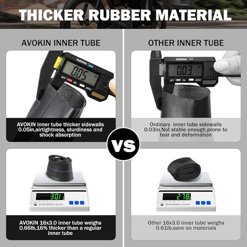 16x3.0 Inner Tube,with 90°Angled Valve Replacement for E-Bikes Electric Scooters Mopeds Kids Bikes Unicycles and Folding Bikes in Kuwait