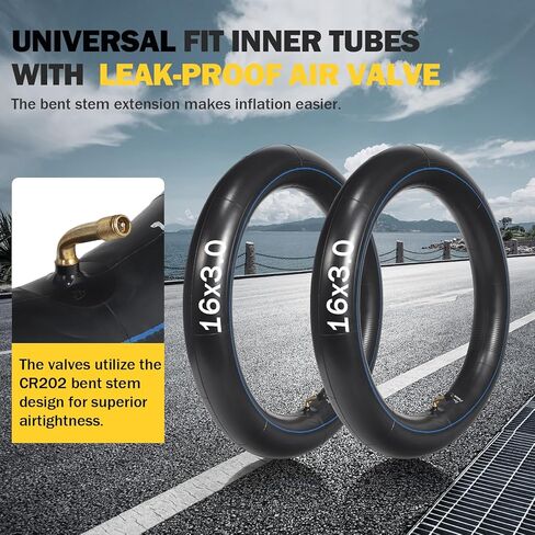 16x3.0 Inner Tube,with 90°Angled Valve Replacement for E-Bikes Electric Scooters Mopeds Kids Bikes Unicycles and Folding Bikes in Kuwait
