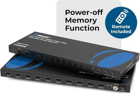 معالج تحكم جدار الفيديو OREI 4K 3x3 HDMI يعرض ما يصل إلى 1080 بكسل - 2x2، 1x2، 1x4، 1x3، 2x3، 3x2، 2x4، 4x2 يدعم استخراج الصوت RS-232 بتدوير 180 درجة (HDS-31VW) in Saudi Arabia