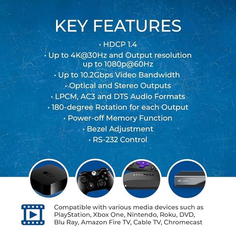 معالج تحكم جدار الفيديو OREI 4K 3x3 HDMI يعرض ما يصل إلى 1080 بكسل - 2x2، 1x2، 1x4، 1x3، 2x3، 3x2، 2x4، 4x2 يدعم استخراج الصوت RS-232 بتدوير 180 درجة (HDS-31VW) in Saudi Arabia