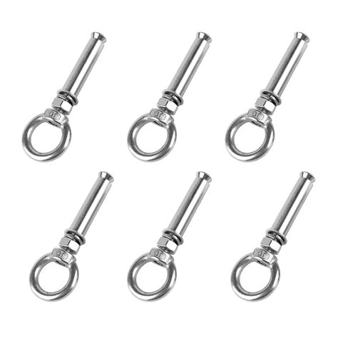 6 قطعة 1/4 "X 2-3/4" توسيع الجدار الخرساني المراسي ، الثقيلة 304 الفولاذ المقاوم للصدأ M6x70mm الكتف العين البراغي in Saudi Arabia
