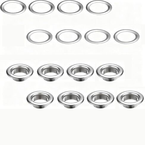 1/4 Inch Grommet Tool Kit 100 Sets - Grommet Eyelets Kit with Punch, Metal Grommets in Silver for Fabric, Leather, Canvas in Kuwait