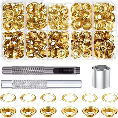 1/2 Inch Grommet Tool Kit 100 Sets - Grommet Eyelets Kit with Punch, Metal Grommets in Silver for Fabric, Leather, Canvas (Silver) in Saudi Arabia