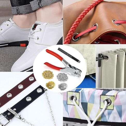 1/2 Inch Grommet Tool Kit 150 Set - Darteno Grommet Eyelets Metal in Gold & Silver with Hole Punch Pliers for Fabric, Leather, Canvas, Professional Installation Set in Kuwait