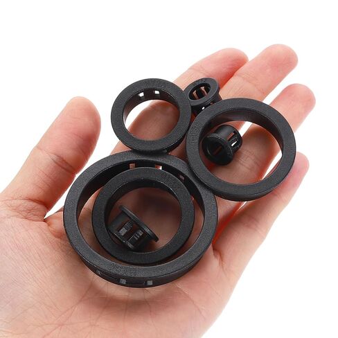 uxcell 15Pcs Round Cable Snap Bushing Grommets, 1-1/4"(32mm) Black Snap in Cable Grommet Protector for Locking Tube Hose Wire Cord in Kuwait