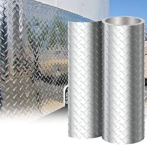 صفائح معدنية ألماسية من الألومنيوم، صفائح ماسية بلمسة نهائية مطحنة، لوحة معدنية ذات نسيج مداس سهلة القطع/الحفر - للاستخدام التجاري والسكني، أسِرَّة الشاحنات، والمقطورات، وجدران المرآب والخزائن، 78 بوصة × 24 بوصة in Kuwait