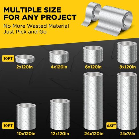 صفائح معدنية ألماسية من الألومنيوم، صفائح ماسية بلمسة نهائية مطحنة، لوحة معدنية ذات نسيج مداس سهلة القطع/الحفر - للاستخدام التجاري والسكني، أسِرَّة الشاحنات، والمقطورات، وجدران المرآب والخزائن، 78 بوصة × 24 بوصة in Kuwait