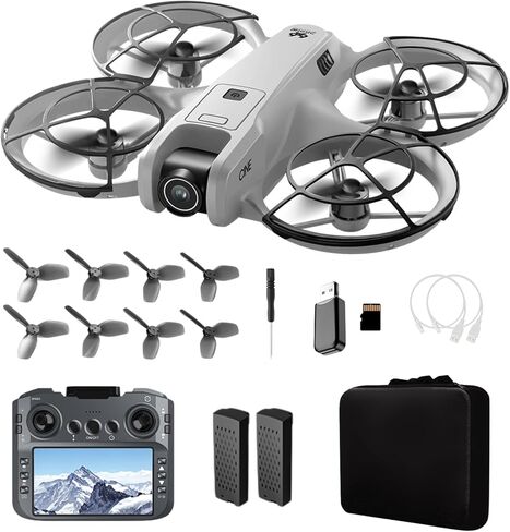Drone with Camera for Adult Beginners, Brushless Motor, One Key Take Off/Land, Optical Flow Positioning Gesture Photo Video RC Quadcopter with Body Light 2 Battery V666 Drones Gift for Adults Beginner in Kuwait