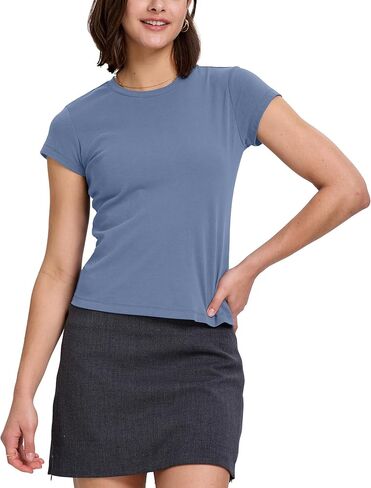 FAIABLE Short Sleeve Shirts for Women Fitted Basic Summer Tops Crew Neck T Shirts in Kuwait