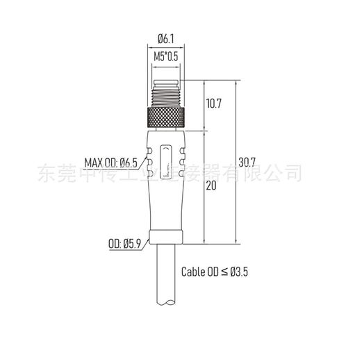 European Standard M5 Connector 4Pin A-Code Male Molded Type with Wire Shielding in Kuwait