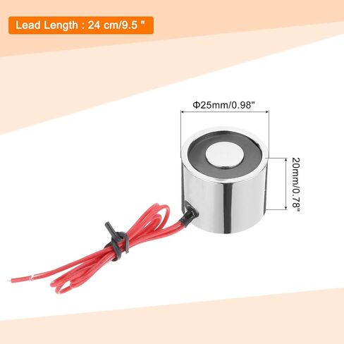 Uxcell مغناطيس كهربائي ذو ملف لولبي مستدير تيار مستمر 6 فولت 50N 17LB/8 كجم مغناطيس كهربائي مغناطيس الرفع الكهربائي لمعدات التشغيل الآلي in Saudi Arabia