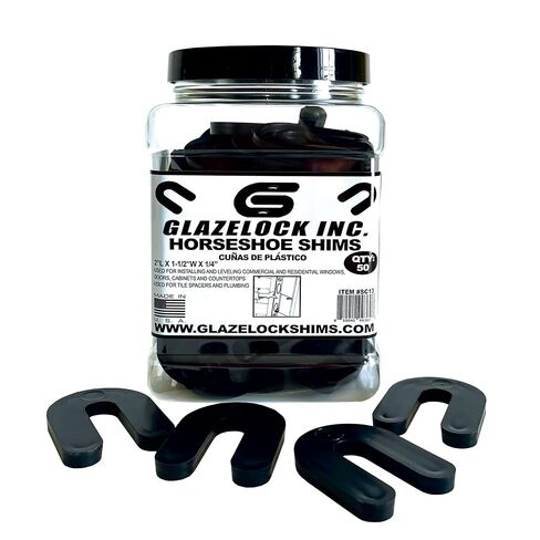 2" Plastic Horseshoe Shim resealable containers; 1/4" Thick Black; 50 Shims/Container in Kuwait