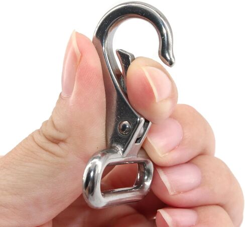 (6 Pieces) Eye Snap Hook 304 Stainless Steel Quick Release Snap Hook Boat Shackles for Sailing Rigging Yacht in Kuwait