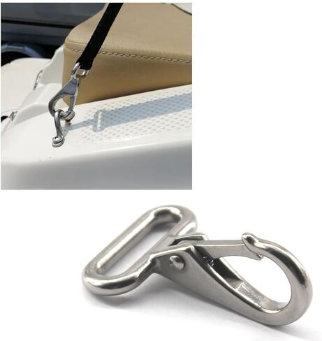 (6 Pieces) Eye Snap Hook 304 Stainless Steel Quick Release Snap Hook Boat Shackles for Sailing Rigging Yacht in Kuwait