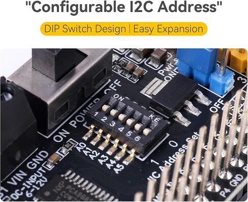 Motor & Servo Driver HAT for Raspberry Pi 40-Pin Header, PCA9685 16-Channel 12-bit PWM + TB6612FNG Dual DC Motor Driver, Drives 2 DC Motors & 6 Servos, I2C Control, 6-12V VIN in Kuwait