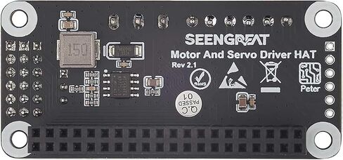 Motor & Servo Driver HAT for Raspberry Pi 40-Pin Header, PCA9685 16-Channel 12-bit PWM + TB6612FNG Dual DC Motor Driver, Drives 2 DC Motors & 6 Servos, I2C Control, 6-12V VIN in Kuwait