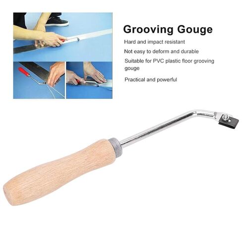 PVC Floor Groover Tool with Beech Wood Handle, Floor Welding Slot Knife Groover, 9.6 inch Length, 3 Spare Blades in Saudi Arabia