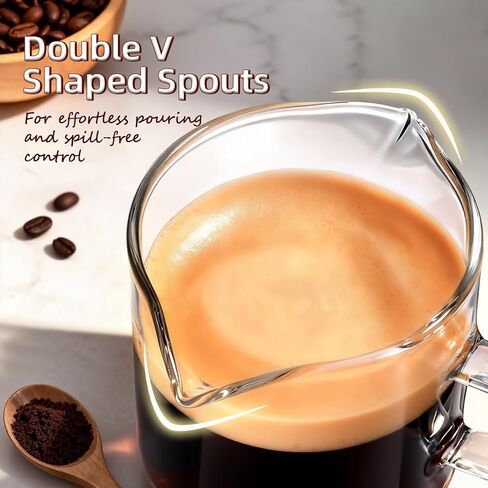 مجموعة أكواب إسبريسو DWTS DANWEITESI مكونة من 2: ملحقات ماكينة الإسبريسو - أكواب الإسبريسو لصانعي القهوة في المنزل - ملحقات بار القهوة الأساسية - طقم أكواب إسبريسو زجاجية سعة 118 مل بمقبض وفوهة in Kuwait