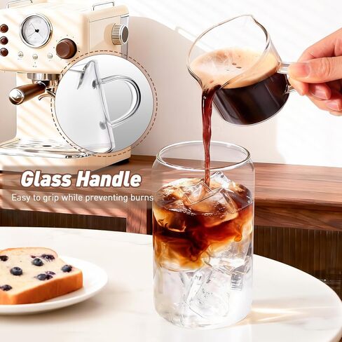 مجموعة أكواب إسبريسو DWTS DANWEITESI مكونة من 2: ملحقات ماكينة الإسبريسو - أكواب الإسبريسو لصانعي القهوة في المنزل - ملحقات بار القهوة الأساسية - طقم أكواب إسبريسو زجاجية سعة 118 مل بمقبض وفوهة in Kuwait