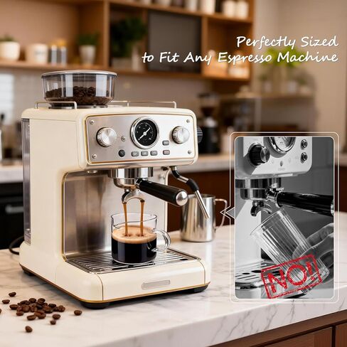 مجموعة أكواب إسبريسو DWTS DANWEITESI مكونة من 2: ملحقات ماكينة الإسبريسو - أكواب الإسبريسو لصانعي القهوة في المنزل - ملحقات بار القهوة الأساسية - طقم أكواب إسبريسو زجاجية سعة 118 مل بمقبض وفوهة in Kuwait