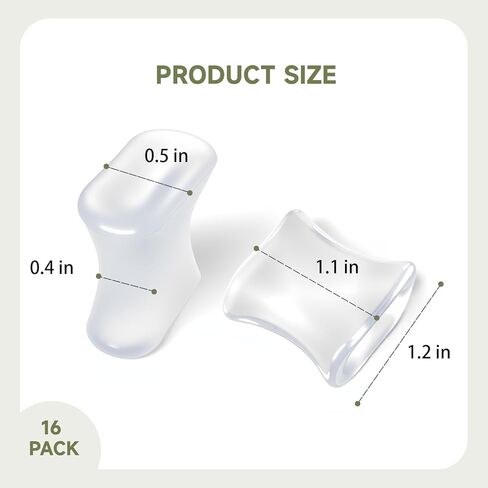 16 قطعة من فواصل أصابع القدم، فواصل جل لأصابع القدم للنساء والرجال، مصحح ورم، لفرد أصابع القدم المتداخلة، ورم (شفاف) in Kuwait