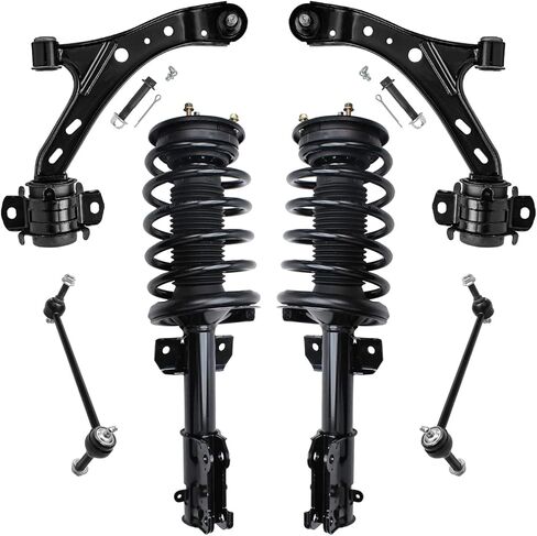 Detroit Axle - 6pc مجموعة تعليق الواجهة الأمامية لعام 2005-2010 Ford Mustang ، اثنين من الدعامات مع مجموعة الربيع لفائف 2 أذرع التحكم السفلى مع مفصل الكرة 2 Sway Bar End Links 2006 2007 2009 2009 البديل in Saudi Arabia