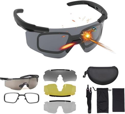 النظارات الشمسية العسكرية الباليستية التكتيكية عالية التأثير المقاومة للرماية نظارات Airsoft Goggle مع 3 عدسات بديلة ونظارات طبية in Kuwait