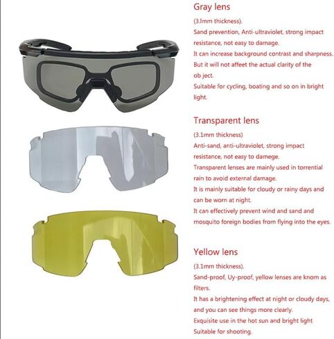 النظارات الشمسية العسكرية الباليستية التكتيكية عالية التأثير المقاومة للرماية نظارات Airsoft Goggle مع 3 عدسات بديلة ونظارات طبية in Kuwait