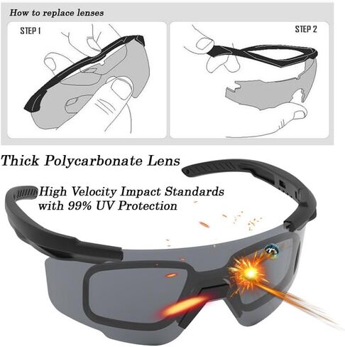 النظارات الشمسية العسكرية الباليستية التكتيكية عالية التأثير المقاومة للرماية نظارات Airsoft Goggle مع 3 عدسات بديلة ونظارات طبية in Kuwait