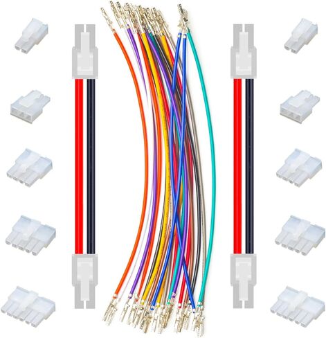 Mini-Fit Jr 4.2 Pre-Crimped Male Female Extension Cable Compatible with Molex 4.2mm, 20AWG UL1007 PVC Cable 10 Colors, 25cm with Dual Row 1/2/3/4/5/6Pin Connector (TC-MX4.2-D-MF-25cm) in Saudi Arabia