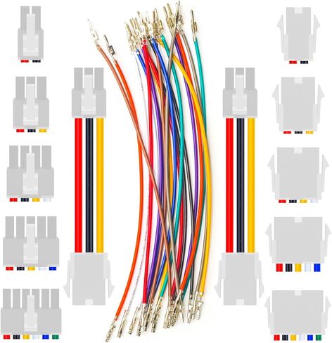 Mini-Fit Jr 4.2 Pre-Crimped Male Female Extension Cable Compatible with Molex 4.2mm, 20AWG UL1007 PVC Cable 10 Colors, 25cm with Dual Row 1/2/3/4/5/6Pin Connector (TC-MX4.2-D-MF-25cm) in Saudi Arabia