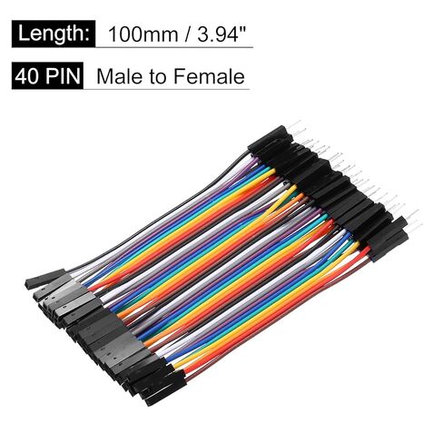 Male to Female 40Pin Breadboard Jumper Wire 2.54mm Pitch Ribbon Cable 10cm Long Electronics Breadboard Ribbon Cables for Breadboard Electronic Projects Pack of 1 in Saudi Arabia