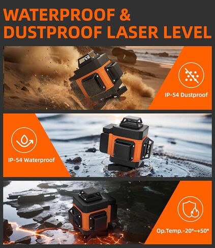 Lusweimi Laser Level with 72'' Tripod, 16-Line 4x360° Self Leveling Green Laser Level with Remote, 2 Batteries and Carry Bag for Construction, Floor Tiling and Home Renovation in Kuwait