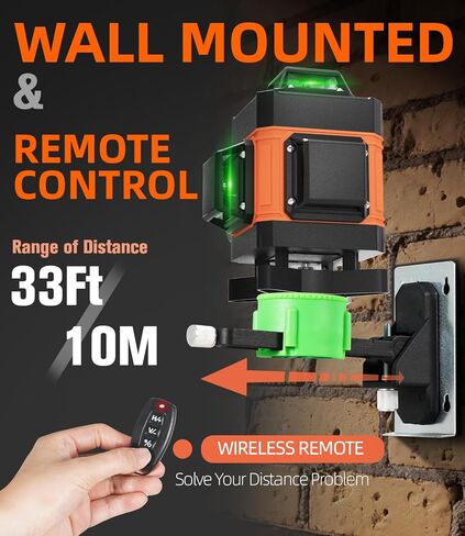 Lusweimi Laser Level with 72'' Tripod, 16-Line 4x360° Self Leveling Green Laser Level with Remote, 2 Batteries and Carry Bag for Construction, Floor Tiling and Home Renovation in Kuwait