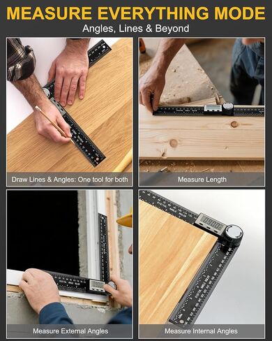 Protractor, Digital Angle Finder Protractor with LCD Display, 2-in-1 360° Angle Measuring Tool and Ruler, Precision Digital Protractor Ruler for Woodworking, Construction, Carpentry in Kuwait