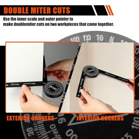 7 Inch Aluminum Miter Saw Protractor, Upgraded High-Precision Angle Measuring Tool, Includes Adjustment Wrench, Ideal for Carpenters, Plumbers, Construction Workers, and Home DIY Enthusiasts in Kuwait