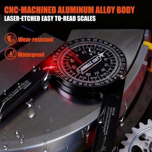 7 Inch Aluminum Miter Saw Protractor, Upgraded High-Precision Angle Measuring Tool, Includes Adjustment Wrench, Ideal for Carpenters, Plumbers, Construction Workers, and Home DIY Enthusiasts in Kuwait