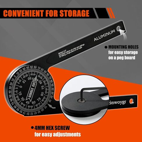 7 Inch Aluminum Miter Saw Protractor, Upgraded High-Precision Angle Measuring Tool, Includes Adjustment Wrench, Ideal for Carpenters, Plumbers, Construction Workers, and Home DIY Enthusiasts in Kuwait