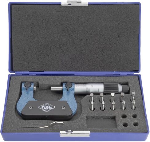 CME 11 pc Thread Micrometer Set, 2" to 3" Range, Includes Interchangeable Anvils for Multiple Thread Pitches in Saudi Arabia