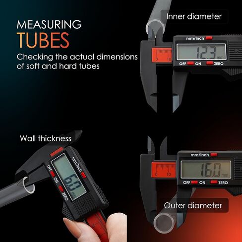 Thermal Grizzly TG Caliper – Digital 150 mm / 6 in ABS Plastic Caliper for PC DIY, Internal/External/Depth/Step Measurements, LCD Display, Metric & Imperial, IP54‑Dust & Splash Resistant in Saudi Arabia