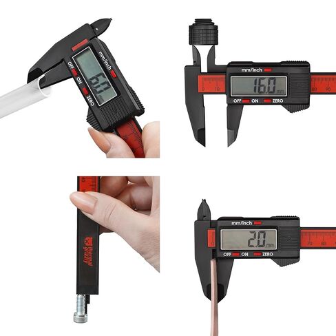 Thermal Grizzly TG Caliper – Digital 150 mm / 6 in ABS Plastic Caliper for PC DIY, Internal/External/Depth/Step Measurements, LCD Display, Metric & Imperial, IP54‑Dust & Splash Resistant in Saudi Arabia
