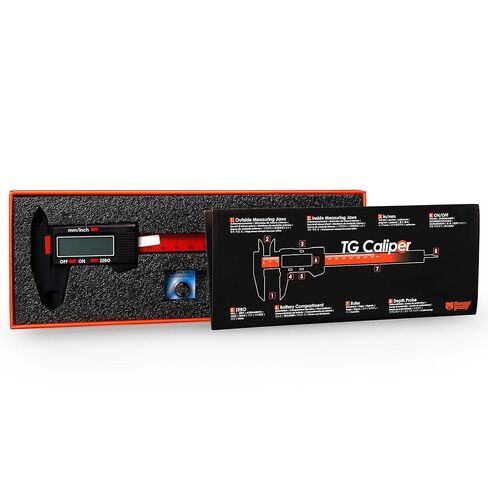 Thermal Grizzly TG Caliper – Digital 150 mm / 6 in ABS Plastic Caliper for PC DIY, Internal/External/Depth/Step Measurements, LCD Display, Metric & Imperial, IP54‑Dust & Splash Resistant in Saudi Arabia