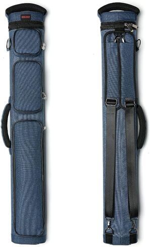 حافظة عصا البلياردو 2 × 4 - حامل عصا البلياردو بقشرة صلبة مع جزء خارجي من النايلون، مقاوم للماء والغبار، وحزام كتف قابل للتعديل و3 جيوب للملحقات، يناسب مؤخرتين و4 أعمدة in Kuwait