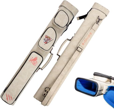 KONLLEN Pool Cue Case 2x4 Hard Pool Stick Case with Multi-pocket Holds 2 Butts 4 Shafts Billiards Cue Bag with Adjustable Shoulder Straps for Adults (Pink) in Kuwait