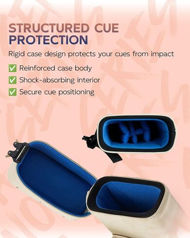 KONLLEN Pool Cue Case 2x4 Hard Pool Stick Case with Multi-pocket Holds 2 Butts 4 Shafts Billiards Cue Bag with Adjustable Shoulder Straps for Adults (Pink) in Kuwait